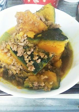男子も喜ぶ☆カボチャとひき肉の煮物♪-レシピのメイン写真