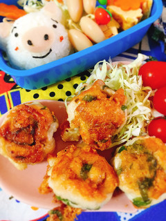 お弁当に!チーズと大葉で鶏胸肉の丸め焼き-レシピのメイン写真