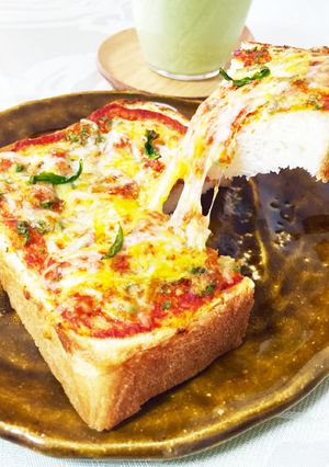 生茶葉 de ピザトースト-レシピのメイン写真