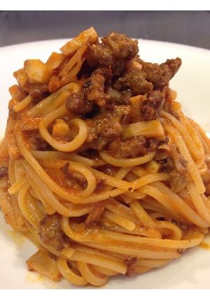 挽肉と蓮根のトマトパスタ-レシピのメイン写真