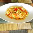 試合前のアボガドを使ったパスタ