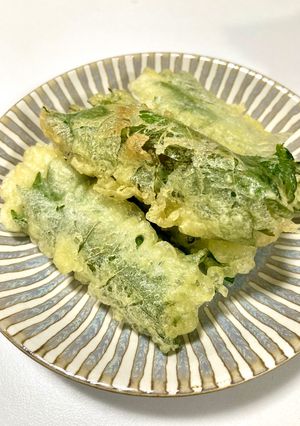 長芋の天ぷら　大葉と梅でさっぱりと-レシピのメイン写真