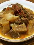 圧力鍋で、牛すじの煮込み