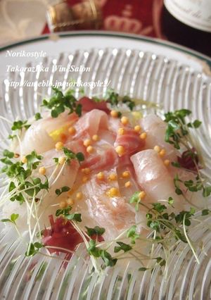 鯛のあられカルパッチョ-レシピのメイン写真