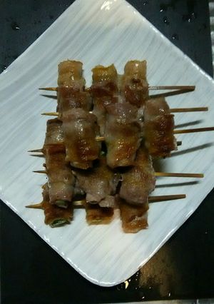 豚バラスライスしそ巻き串焼き-レシピのメイン写真