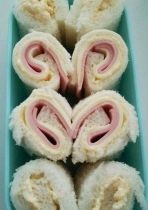⭐くるくる巻き巻きハートサンドイッチ⭐-レシピのメイン写真