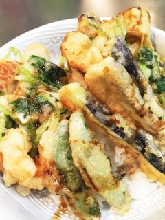 季節の野菜で☆甘辛〜いかき揚げ天丼-レシピのメイン写真