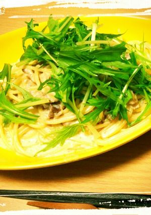 焼き肉用味付き牛バラのクリームパスタ-レシピのメイン写真