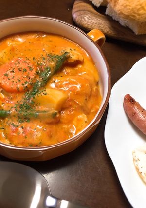 鶏肉と野菜のトマトクリームシチュー-レシピのメイン写真