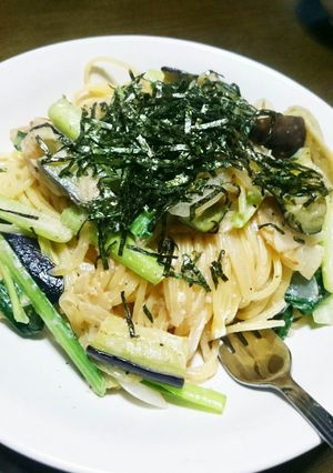 パスタソースで明太クリームパスタ-レシピのメイン写真