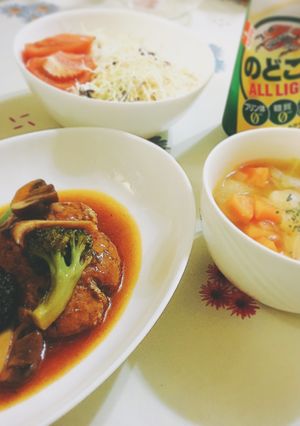 ふわふわ 煮込み豆腐ハンバーグ-レシピのメイン写真