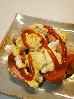 朝食に、卵・ミニウインナーの炒め物-レシピのメイン写真