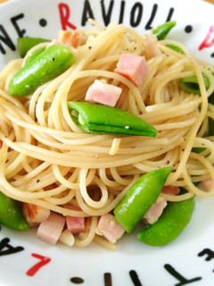 スナップエンドウとベーコンのパスタ♪-レシピのメイン写真