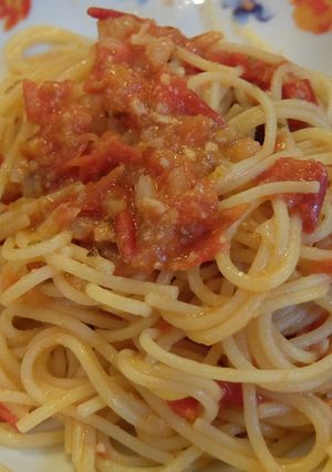 フレッシュトマトのペペロンチーノその1-レシピのメイン写真