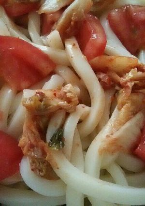 トマトキムチ冷やしうどん-レシピのメイン写真