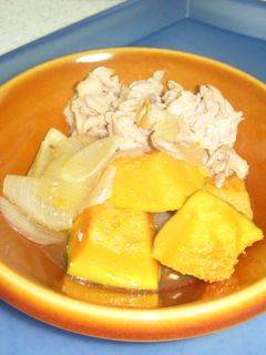★かぼちゃと豚肉のごま油炒め煮★-レシピのメイン写真