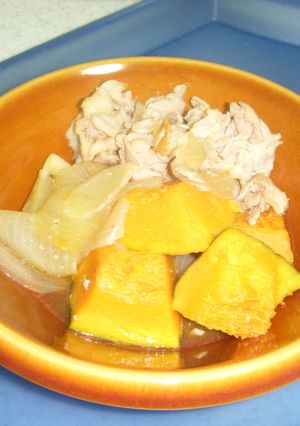 ★かぼちゃと豚肉のごま油炒め煮★-レシピのメイン写真