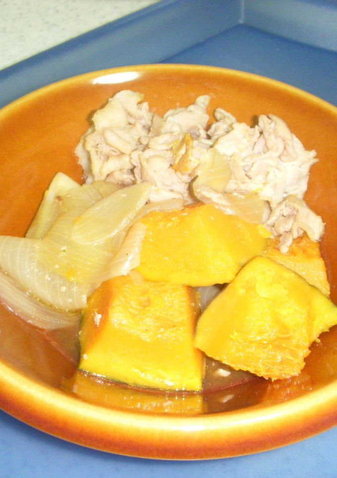 ★かぼちゃと豚肉のごま油炒め煮★-レシピのメイン写真