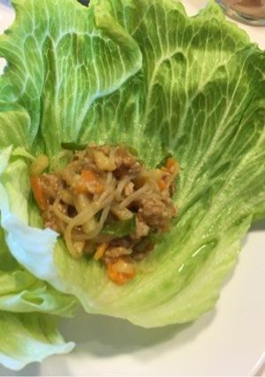 豚挽肉のレタス巻き-レシピのメイン写真