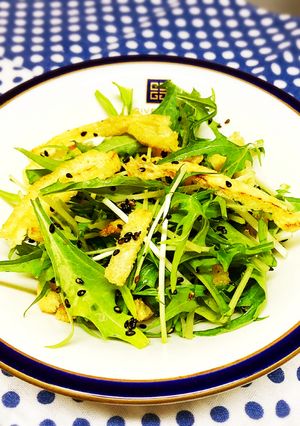 簡単♪水菜と薄あげのカリカリサラダ-レシピのメイン写真