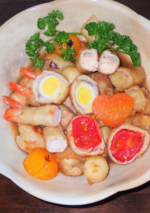 豚肉の肉巻き　いろいろな具材を焼き浸しに-レシピのメイン写真