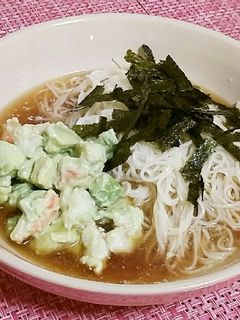 海老とアボガドのカフェ風そうめん-レシピのメイン写真