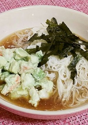 海老とアボガドのカフェ風そうめん-レシピのメイン写真