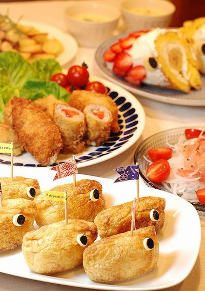子供の日♬こいのぼりごはん【焼きいなり】-レシピのメイン写真