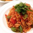 ヘルシー!鶏と筍のトマトソースパスタ