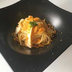 รูปของ シンプル☆からすみと筍のオイルパスタ