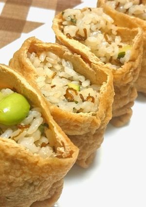もずくと枝豆のカンタンいなり寿司-レシピのメイン写真