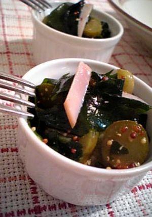 ワカメとピクルスの洋風酢の物-レシピのメイン写真