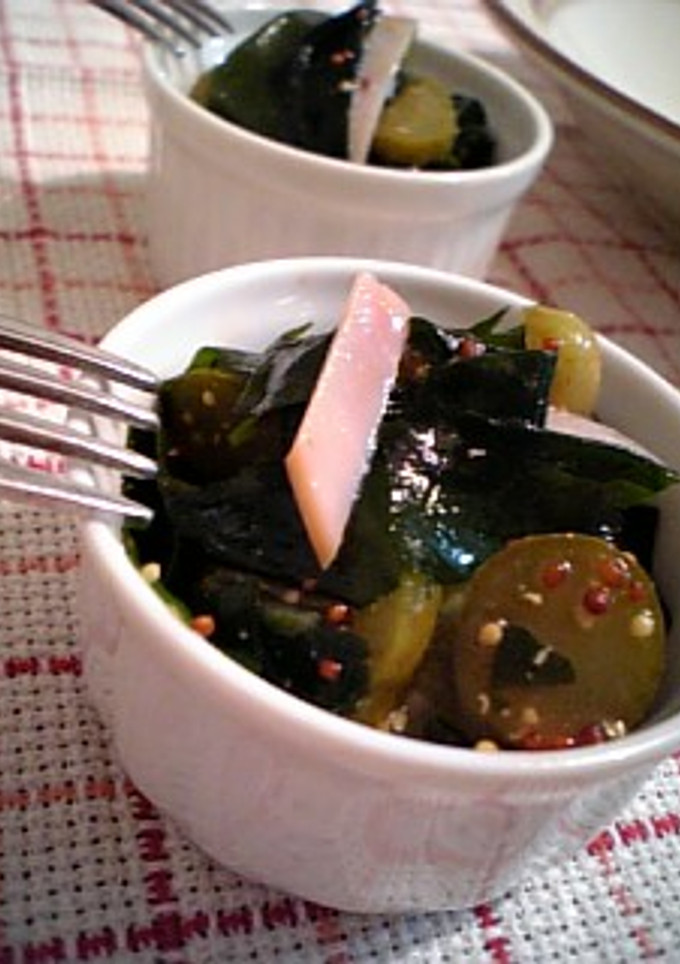 ワカメとピクルスの洋風酢の物-レシピのメイン写真