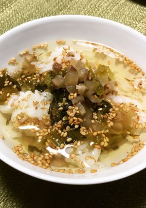 高菜&いぶりがっこのお茶漬け！-レシピのメイン写真