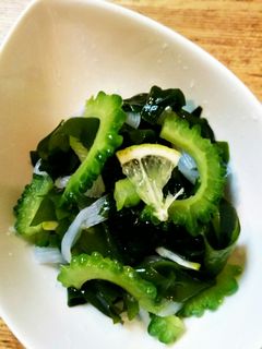 ゴーヤと蒟蒻のワカメの酢の物-レシピのメイン写真
