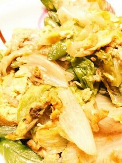 スナップえんどうとレタスの卵とじ-レシピのメイン写真