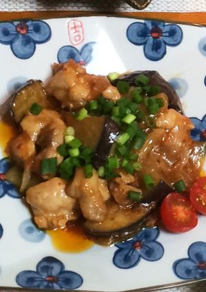 鶏肉とナス玉ねぎの甘辛味噌いため-レシピのメイン写真