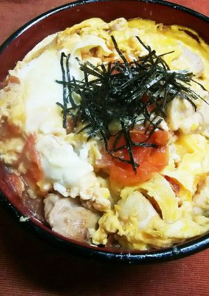 簡単!トマトDEさわやか風味の親子丼♪-レシピのメイン写真