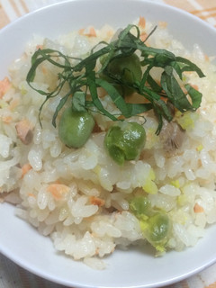 俺流!塩鮭と塩えんどう豆の炊き込みごはん-レシピのメイン写真