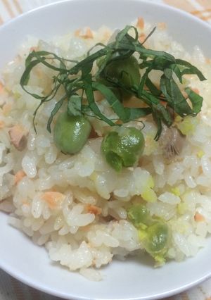 俺流！塩鮭と塩えんどう豆の炊き込みごはん-レシピのメイン写真