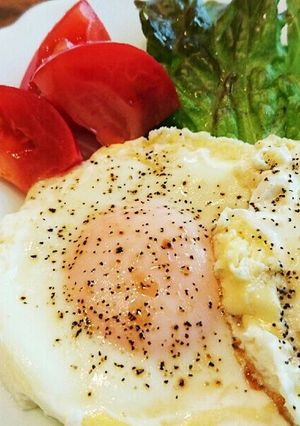 朝食MEC！真ん丸ハムチーエッグ♡-レシピのメイン写真