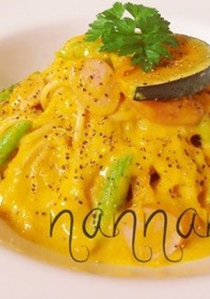 濃厚☆かぼちゃのチーズクリームパスタ♡-レシピのメイン写真