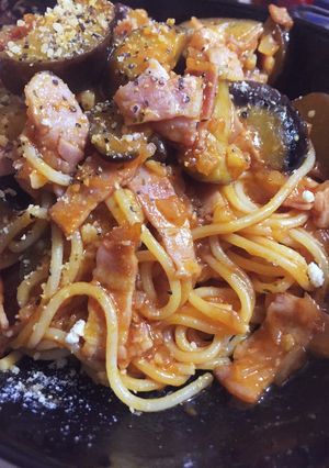 トマトジュースで!ナスのトマトパスタ♪-レシピのメイン写真
