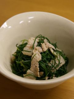 おかひじきと豚肉の辛子醤油和え-レシピのメイン写真