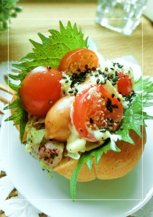 紫蘇香る❀キャベトマごてもりドッグ-レシピのメイン写真