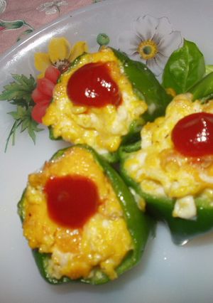 お弁当の可愛いおかず♪エッグｉｎピーマン-レシピのメイン写真