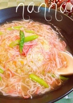 カニカマとアスパラのあんかけチャーハン♪-レシピのメイン写真