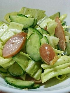 野菜とウィンナーのゴマドレサラダ♪♪-レシピのメイン写真