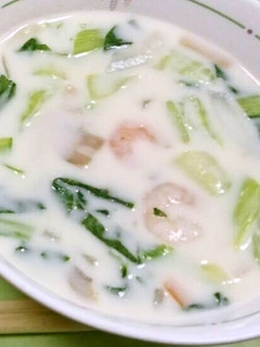 チンゲン菜とえびのクリーム煮-レシピのメイン写真