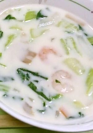 チンゲン菜とえびのクリーム煮-レシピのメイン写真